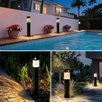 2-Pack Solar Pathway Lights, IP65 Waterproof LED Garden Lights