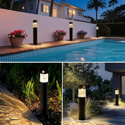 Solar Pathway Lights Outdoor, Motion Sensor 5-30LM IP65 Waterproof Yard Lights for Walkway Driveway Patio, Solar Powered LED Landscape Lighting Garden Decor (Warm White, 2 Pack)