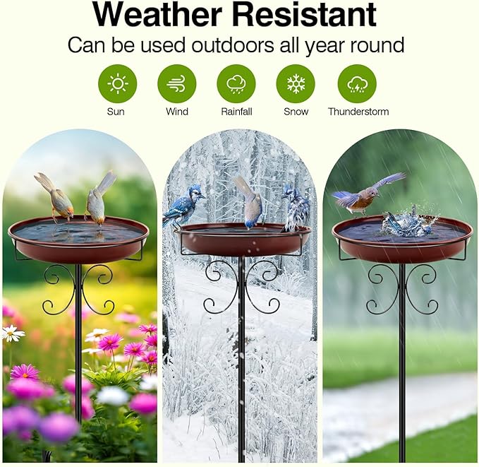 Classic Bird Bath & Feeder, Outdoor Metal