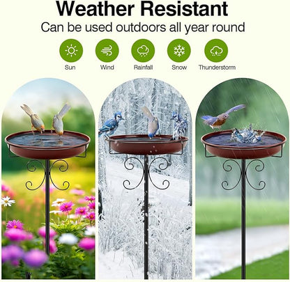 Classic Bird Bath & Feeder, Outdoor Metal