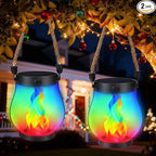 2-Pack Backyard Solar Yard Lanterns, Classic Waterproof LED