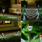 Cool White Solar Pathway Lights 6-Pack, Garden LED
