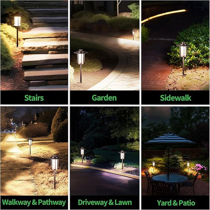 Outdoor Pathway Lights Wired 12V, 2700K/3000K/3500K/4000K/5000K Selectable Landscape Path Light Waterproof, LED Walkway Fixture Electric, ORB Aluminum for All Weather Garden Yard (12 Pack)