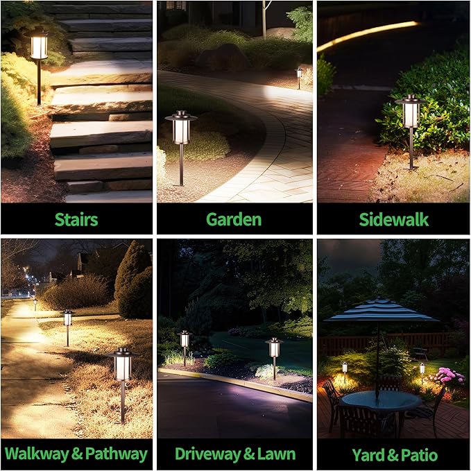 4-Pack IP65 Solar Landscape Lights for Walkway