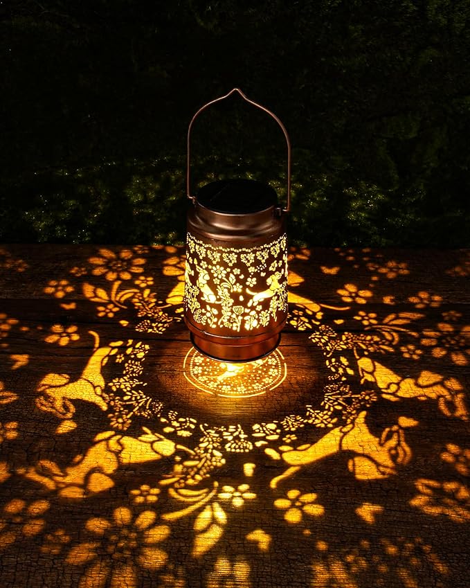 Dachshund Gift Solar Lantern - Metal Animal Hanging Lights Outdoor Hollowed Lighting Lamp Decor for Garden Patio Lawn Balcony Porch Wall Birthday Gifts for Women Mom Grandma Dogs Lover