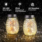 Mason Jar Lid Fairy Lights 6-Pack, Solar Garden LED