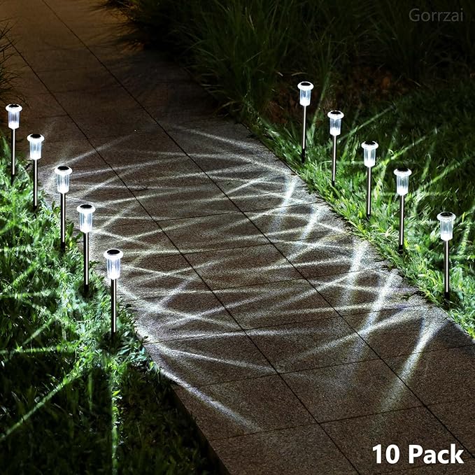 Cold White Solar Pathway Lights 15-Pack, Walkway LED