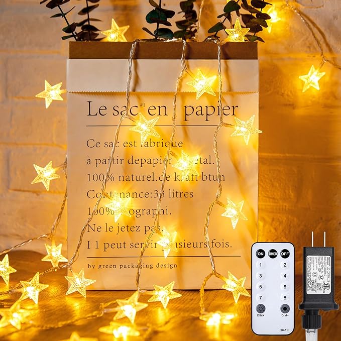 Outdoor String Lights, 66ft Warm White Waterproof LED