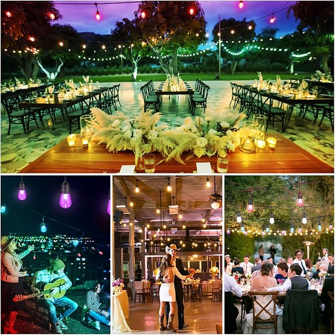 G40 Globe Patio Lights, 144ft LED Bulbs