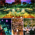 Café-Style Outdoor String Lights, 96ft Globe Bulbs