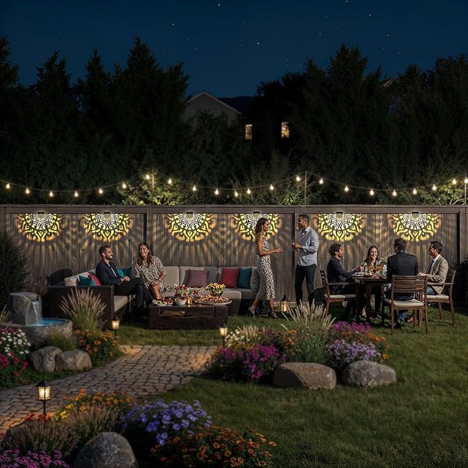 Solar Step Lights 6-Pack, Waterproof Wall