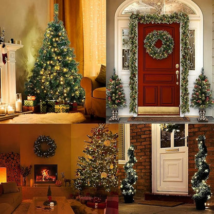 2-Pack 50 LED Christmas Twinkle Lights, Waterproof for Porch