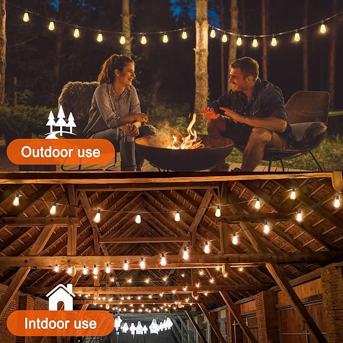120ft Outdoor Edison String Lights, Weatherproof