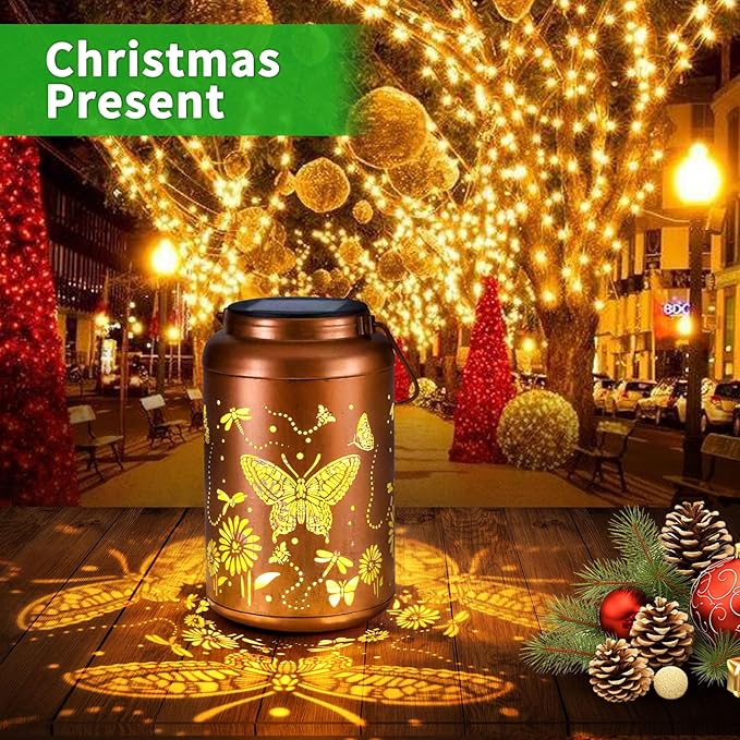 Solar Butterfly Lanterns, Yard Hanging LED Decor