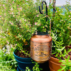 Backyard Solar Hanging Lanterns, Rustic Backyard Decor