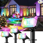4-Pack Solar Landscape Spotlights, 2-Mode Waterproof