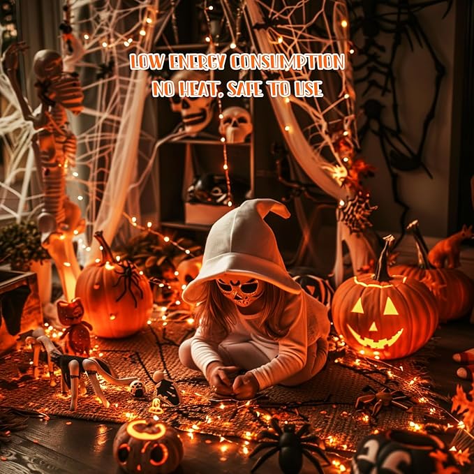 Halloween Fairy Lights 8-Pack, 16ft 50 LED Battery Twinkle Lights