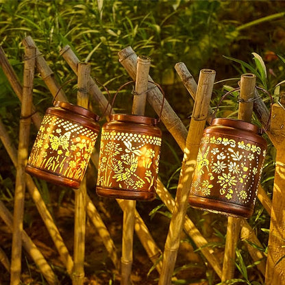 Dragonfly Solar Lanterns Outdoor Waterproof - Dragonfly Garden Decor Hanging Solar Lantern Metal Decorations for Patio Yard Lawn Porch Pathway, Unique Gifts for Women Mom Grandma