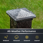 2-Pack Warm White Solar Yard Post Lights, Outdoor LED Caps