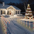 10-Pack Red Solar Path Lights, Outdoor Walkway LED