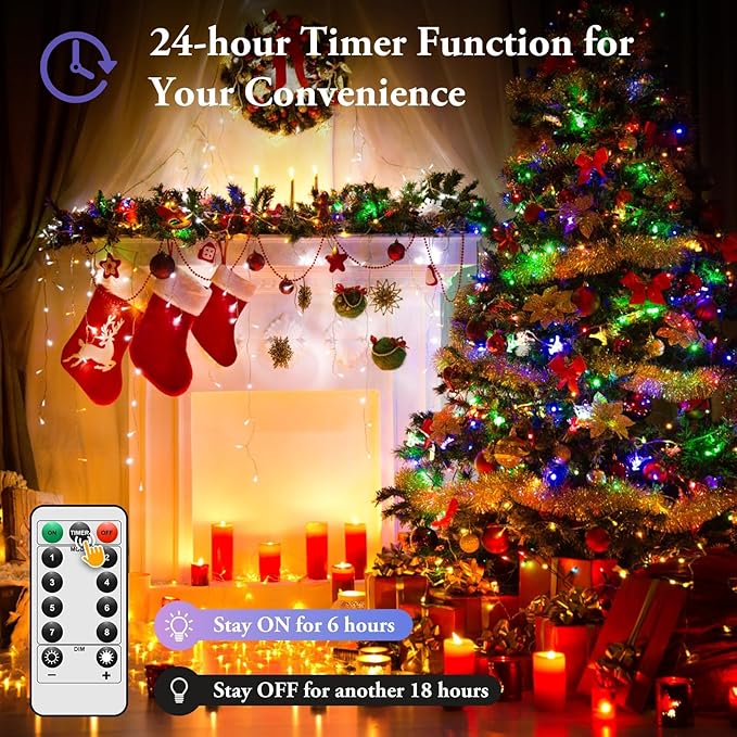 33ft Multicolor Outdoor Edison String Lights, Weatherproof