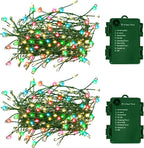 2-Pack 200 LED Christmas Twinkle Lights, Waterproof for Yard