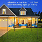2-Pack 10ft Outdoor String Light Poles, Metal Stands