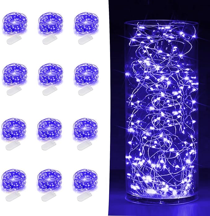 12-Pack 7ft LED Patio String Lights, Waterproof Outdoor
