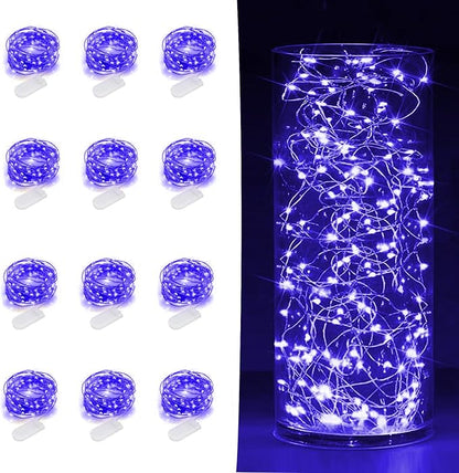 12-Pack 7ft LED Patio String Lights, Waterproof Outdoor