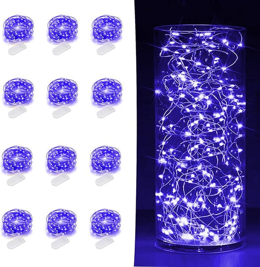 12-Pack 7ft LED Patio String Lights, Waterproof Outdoor