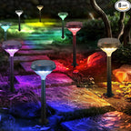 8-Pack Warm White Solar Path Lights, Outdoor Garden LED