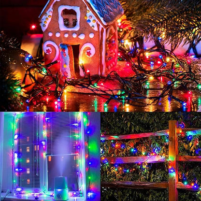 2 Pack String Lights Battery Operated, Each 23ft 70 LED Christmas Lights with Timer 8 Modes Twinkle Fairy String Lights for Indoor Outdoor Wedding Garland Xmas Tree Decoration (Multicolor)
