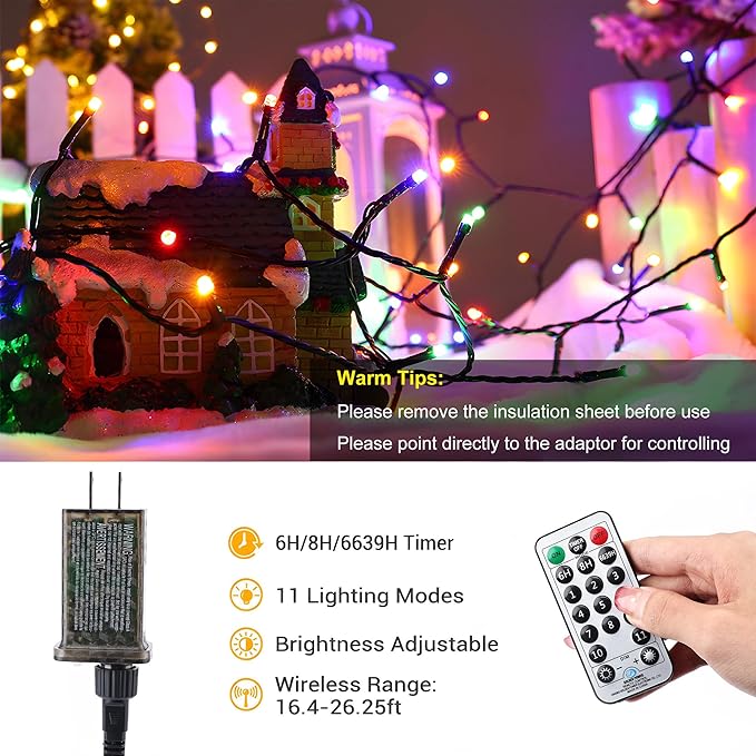 800 LED Christmas Twinkle Lights, 279ft Waterproof for Patio