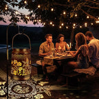 Hummingbird Solar Hanging Lanterns, Rustic Garden Decor