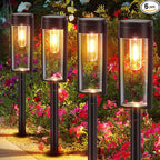 6-Pack IP65 Solar Landscape Lights for Driveway