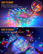2-Pack 120 LED Christmas Twinkle Lights, 10ft Waterproof for Yard