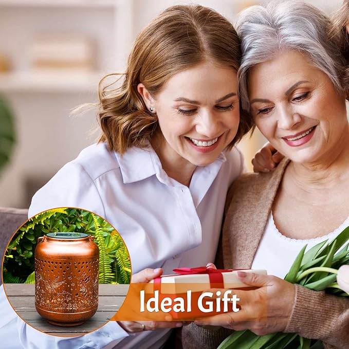 Gifts for Women Mom Grandma, Hummingbird Solar Lanterns Outdoor Waterproof, Hanging Solar Lights for Porch Patio Yard Garden Decor