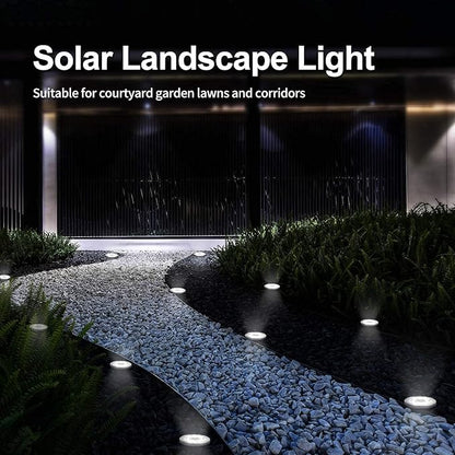 Aogist 12 Pack Solar Disk Lights - 8 LED In-Ground Outdoor Landscape Lights for Pathway, Yard, Walkway, Patio, Lawn Path (Cold White)