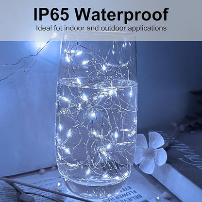 12-Pack 7ft Christmas LED String Lights, Waterproof Timer Lights