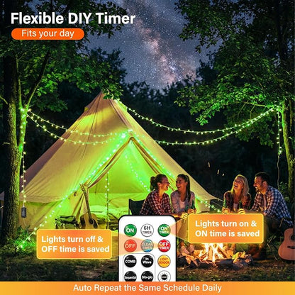 200 LED Christmas Twinkle Lights, 66ft Waterproof for Patio