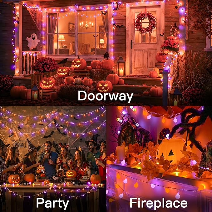 Halloween Fairy Lights, 33ft 100 LED Battery Twinkle Lights
