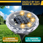 16-Pack Flat Solar Driveway Lights, Waterproof LED