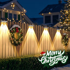 8-Pack Solar Fence Lights, White Waterproof LED