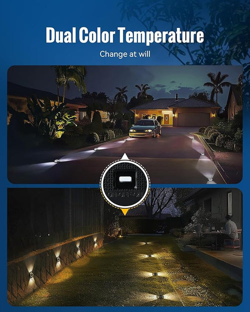 12-Pack Black Solar Deck Lights, Outdoor LED