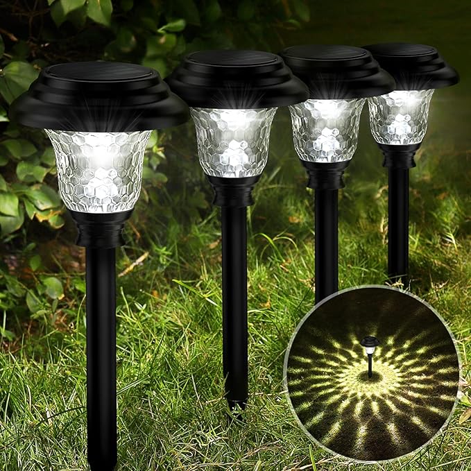 Cool White Solar Pathway Lights 8-Pack, Walkway LED