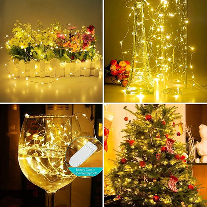 2ft Warm White String Lights for Yard, Waterproof LED