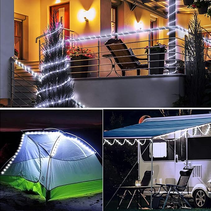 Camping Tent String Lights, 33ft Rechargeable LED