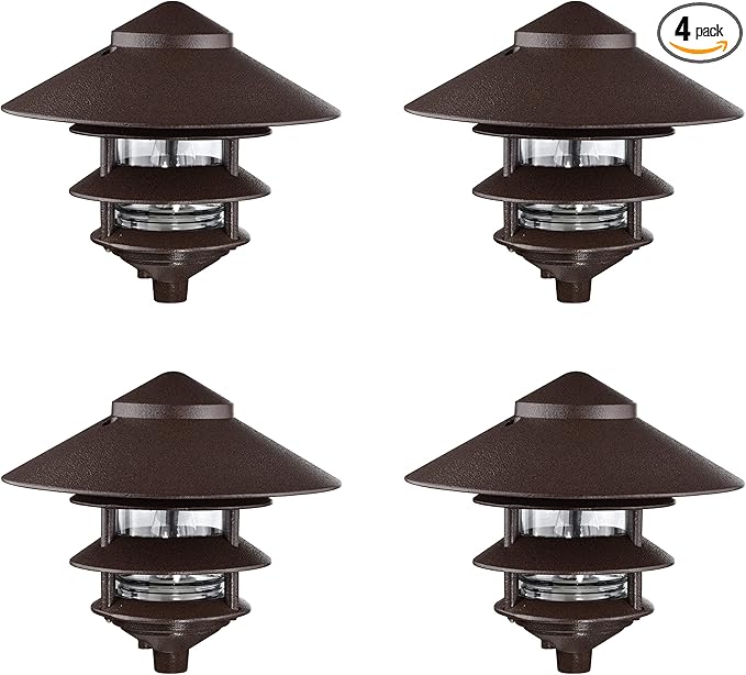 Solar Yard Path Lights 4-Pack, Waterproof