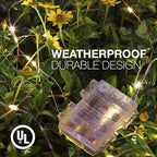 2-Pack 5ft Christmas LED String Lights, Waterproof Timer Lights