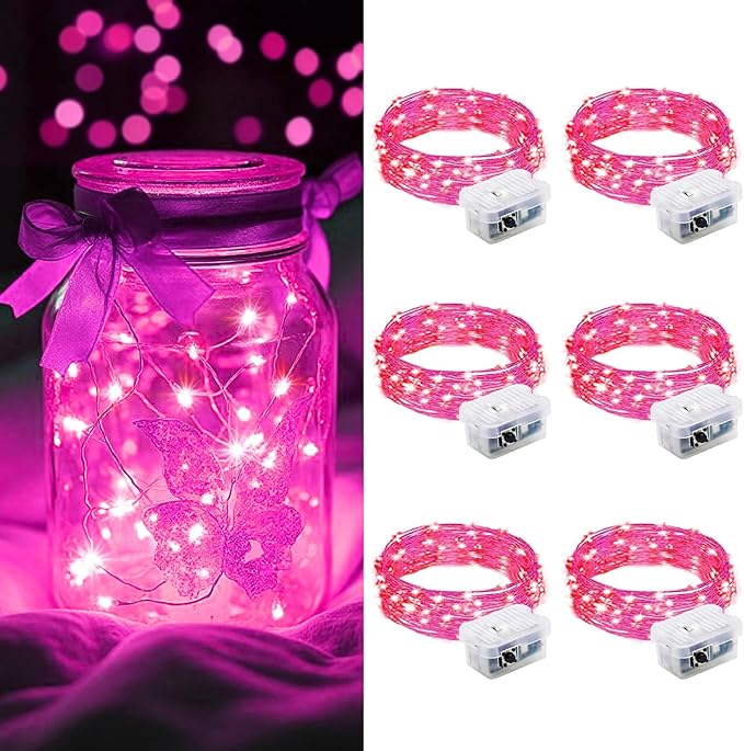 6-Pack Christmas String Lights, 7ft 20 LED Waterproof Twinkle Lights